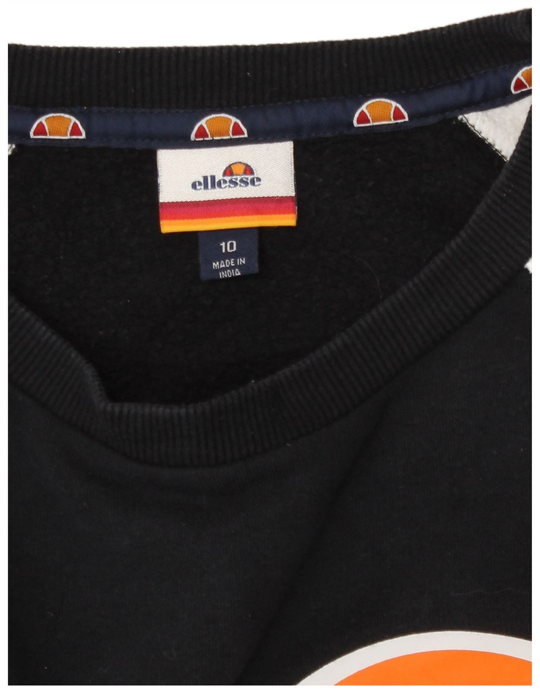Suéter gráfico feminino Ellesse UK 10 pequeno bloco colorido preto