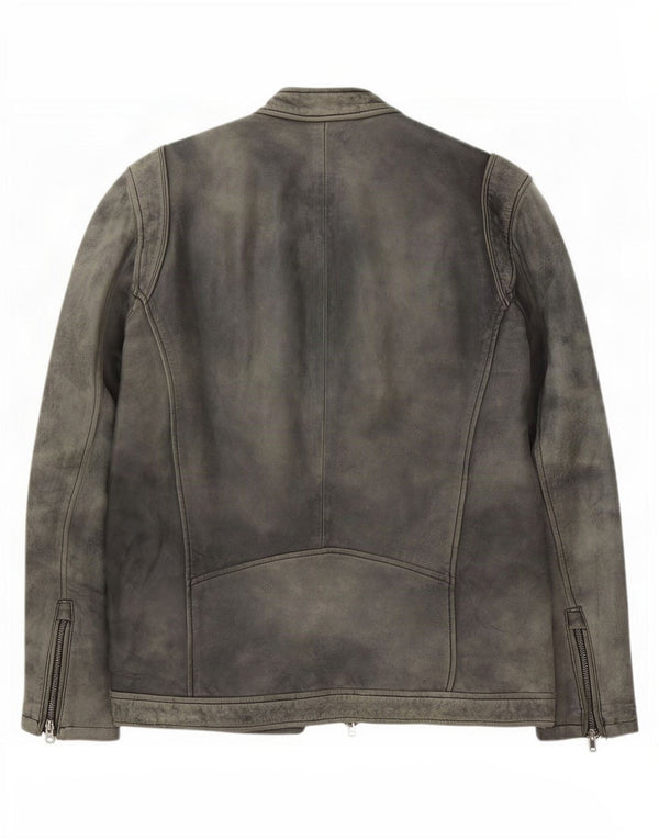 Jaqueta de couro masculina PEPE Jeans UK 44 2XL cinza
