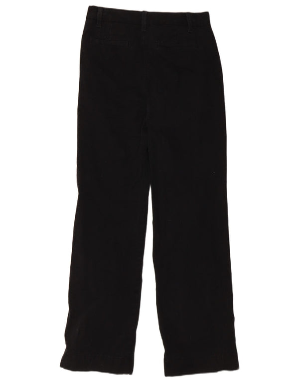 Calça chino reta feminina Marks & Spencer Reino Unido 6 XS W26 L27 algodão preto