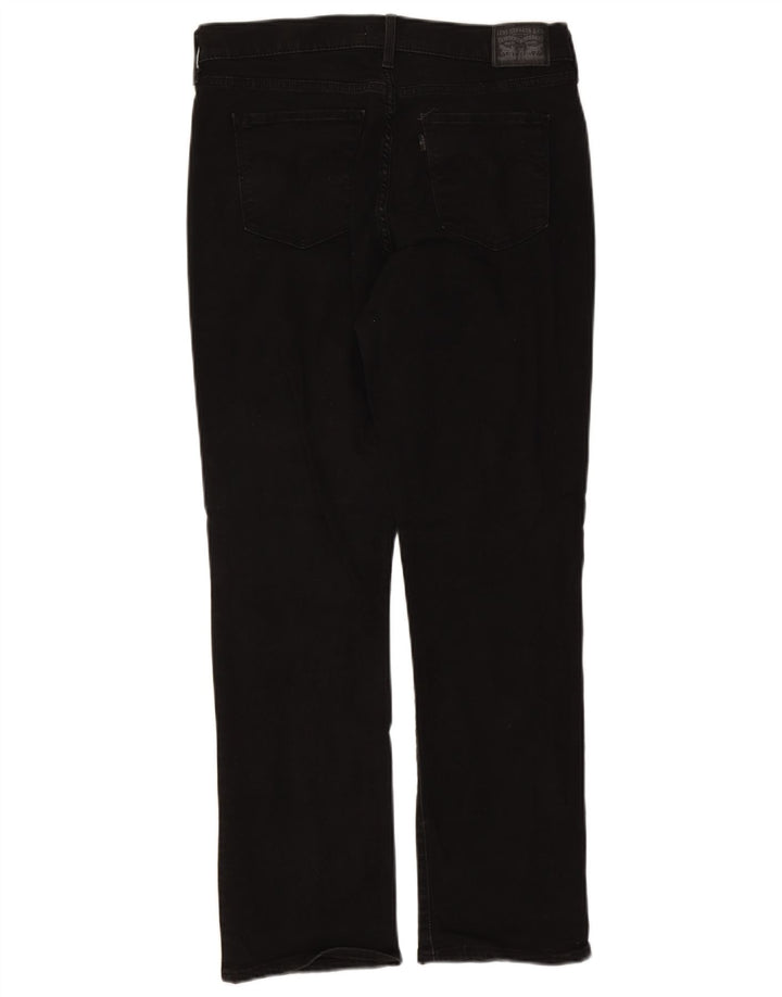 Calça jeans reta clássica feminina Levi's W31 L30 algodão preto