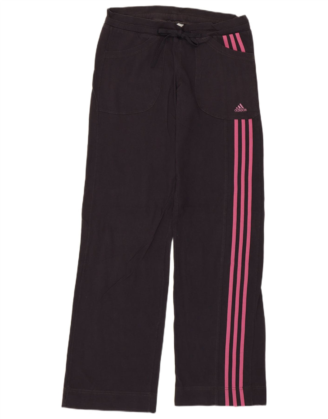 Calças de treino femininas Adidas UK 10 pequenas de algodão preto
