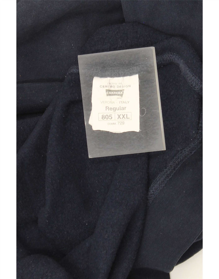 Carrera moletom gráfico masculino jumper 2XL algodão azul marinho
