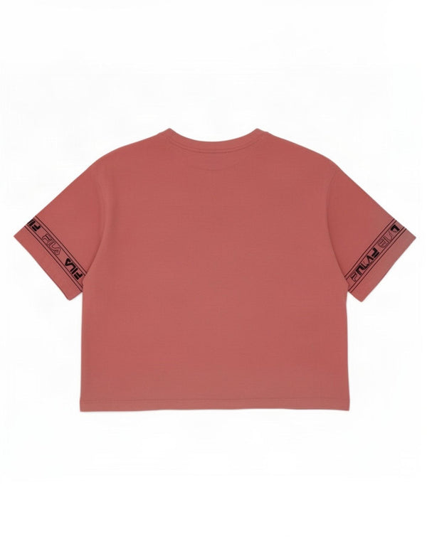 Camiseta feminina Fila Crop Graphic UK 12 algodão rosa médio