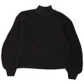 Blusa feminina Zara de manga comprida grande tamanho UK 10 algodão preto pequeno