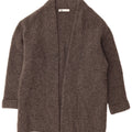 Zara Suéter feminino oversized longline aberto cardigan Reino Unido 10 lã cinza pequena