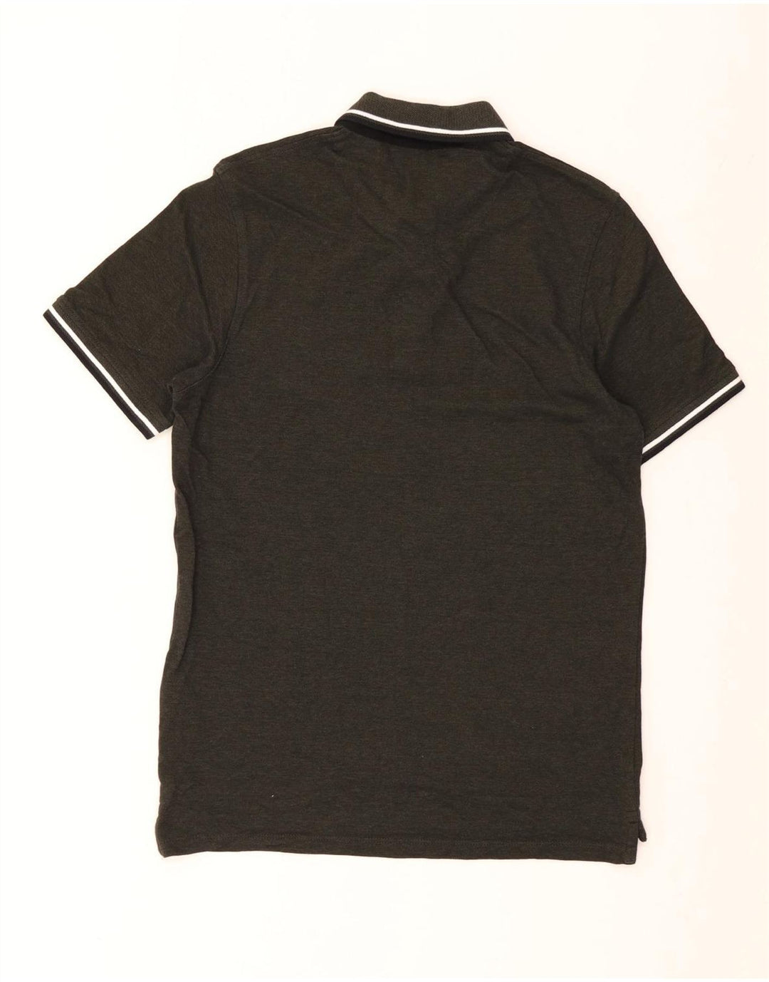 Camisa polo masculina JACK & JONES algodão listrado verde médio