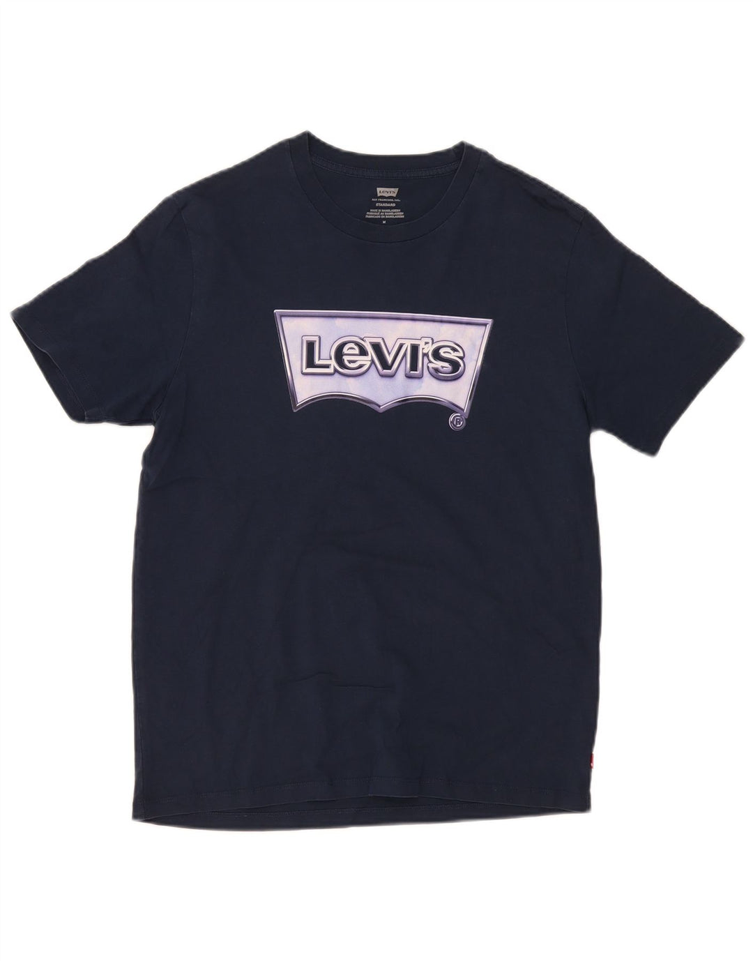Camiseta masculina Levi's Standard Fit gráfica top médio algodão azul marinho