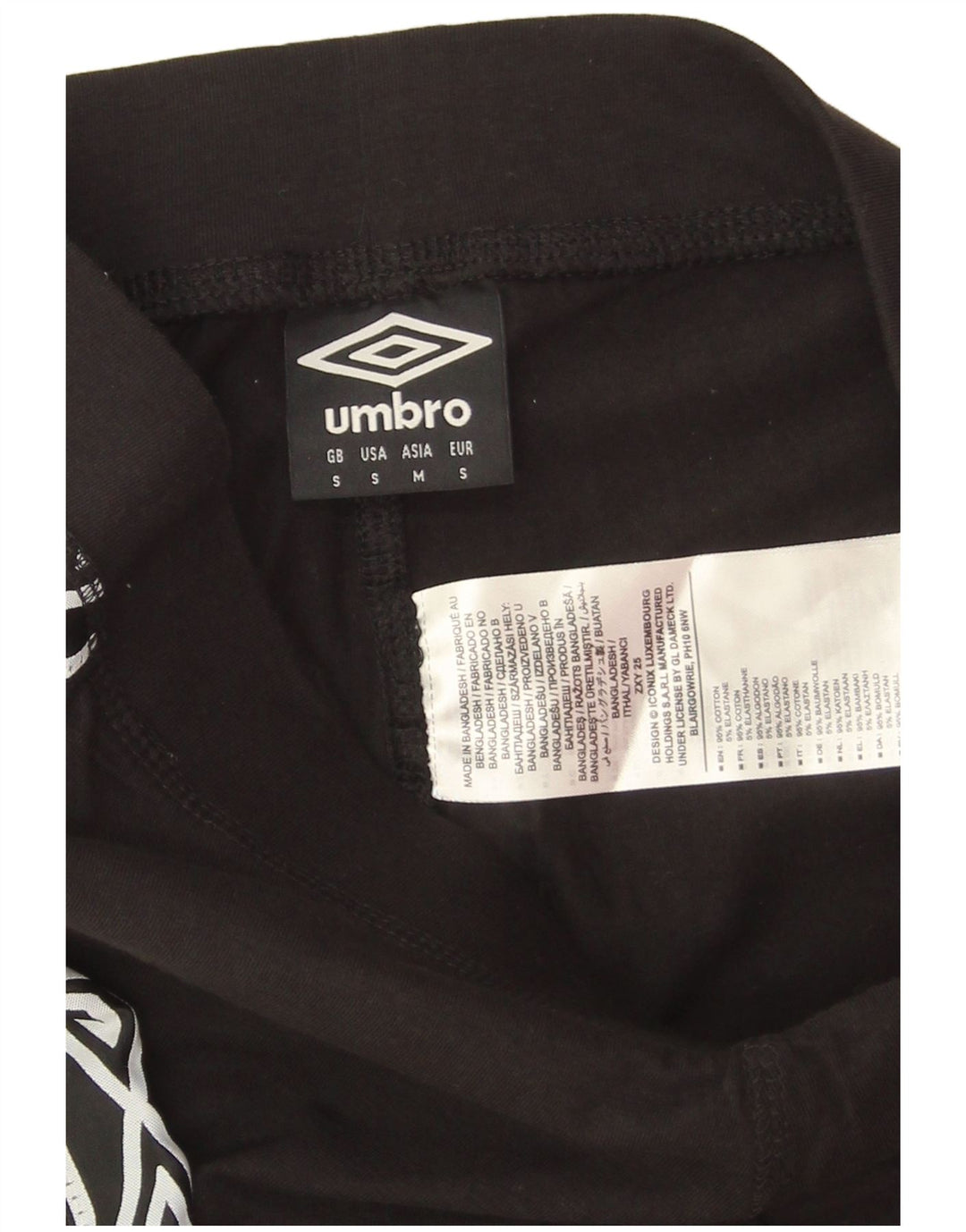 Umbro Leggings Gráficos Femininos UK 10 Pequeno Algodão Preto