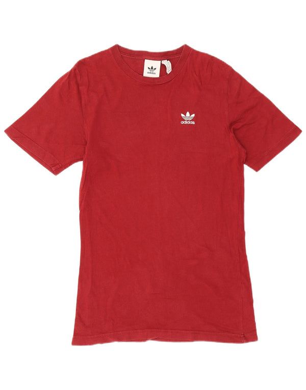 Adidas Mens Camiseta Top XS Algodão Vermelho