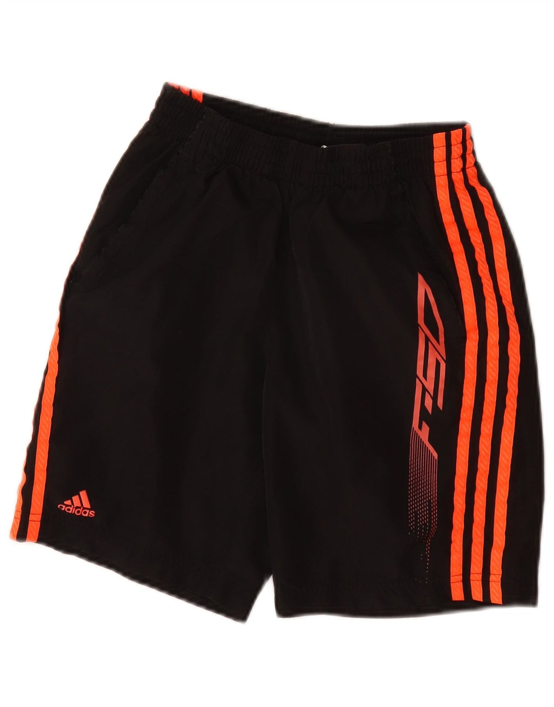 Shorts esportivos gráficos ADIDAS F50 para meninos 11-12 anos preto poliéster