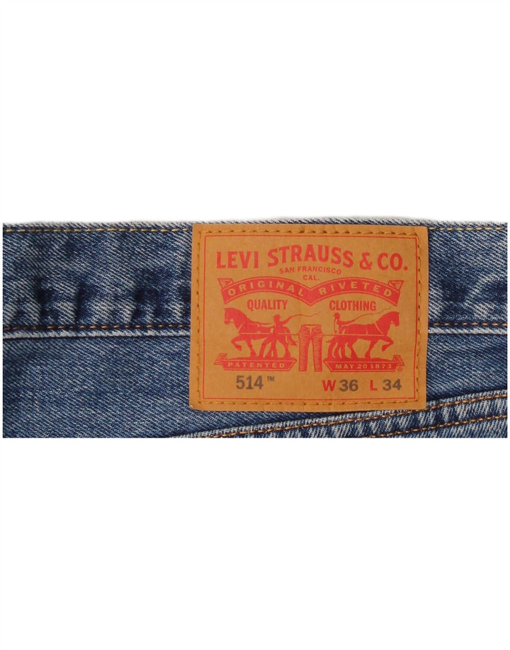Levi's Masculino 514 Straight Jeans W36 L34 Azul Algodão