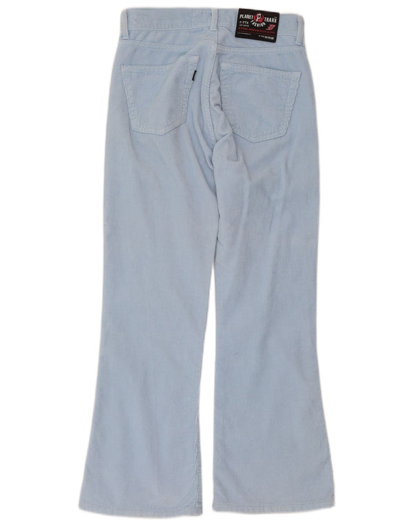 Calça feminina vintage de veludo cotelê W26 L27 algodão azul