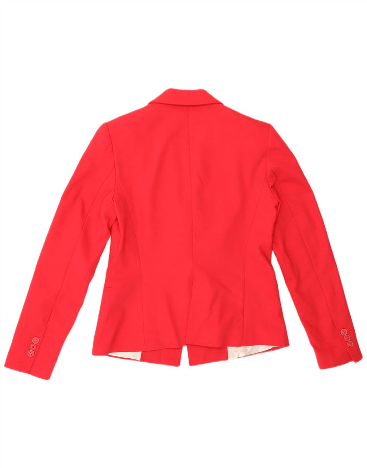 Jaqueta blazer feminina Zara com 1 botão Reino Unido 14 poliéster rosa médio
