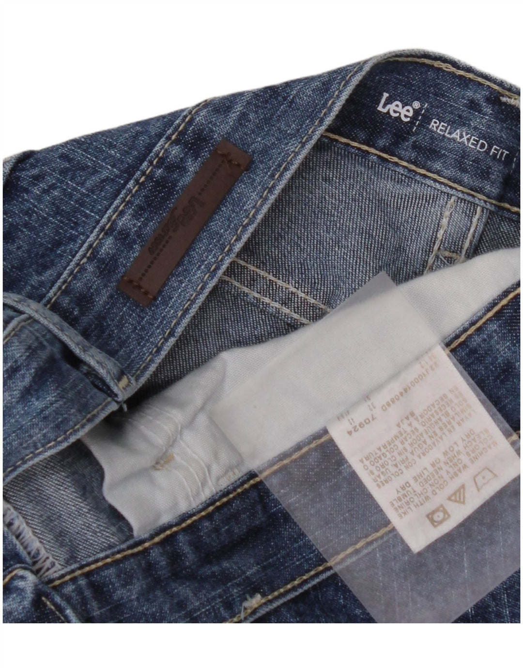 Calça jeans reta feminina LEE com ajuste relaxado W32 L31 algodão azul