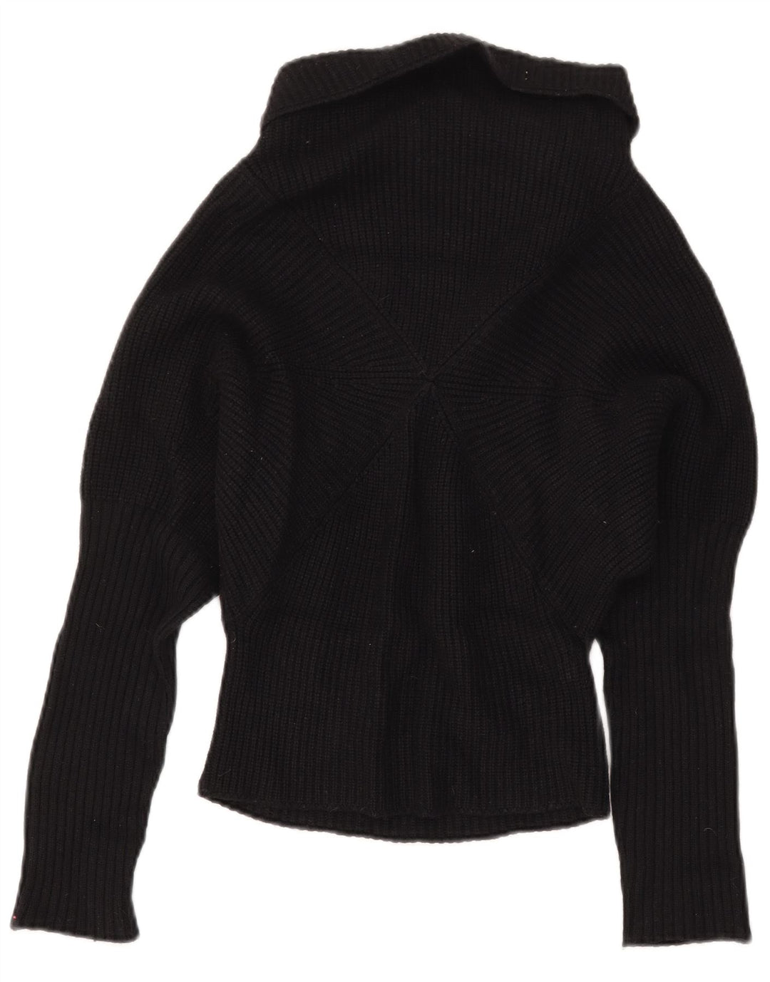 Suéter feminino Stefanel com gola redonda Reino Unido 6 XS lã preta