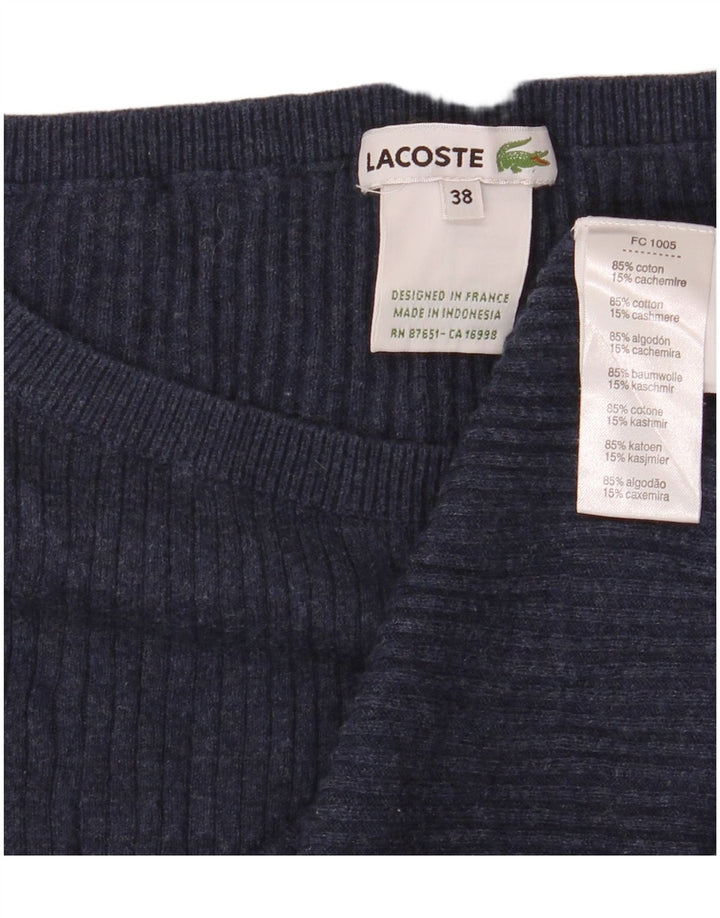 Suéter feminino Lacoste manga 3/4 com gola canoa tamanho 38 médio azul marinho