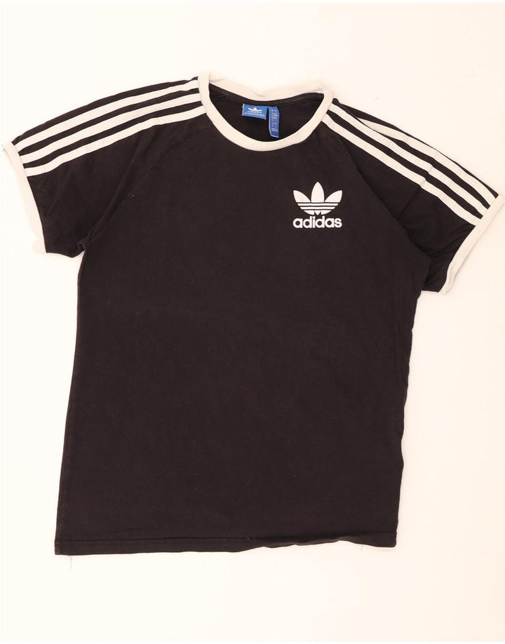 Adidas Mens Camiseta Top Grande Algodão Preto