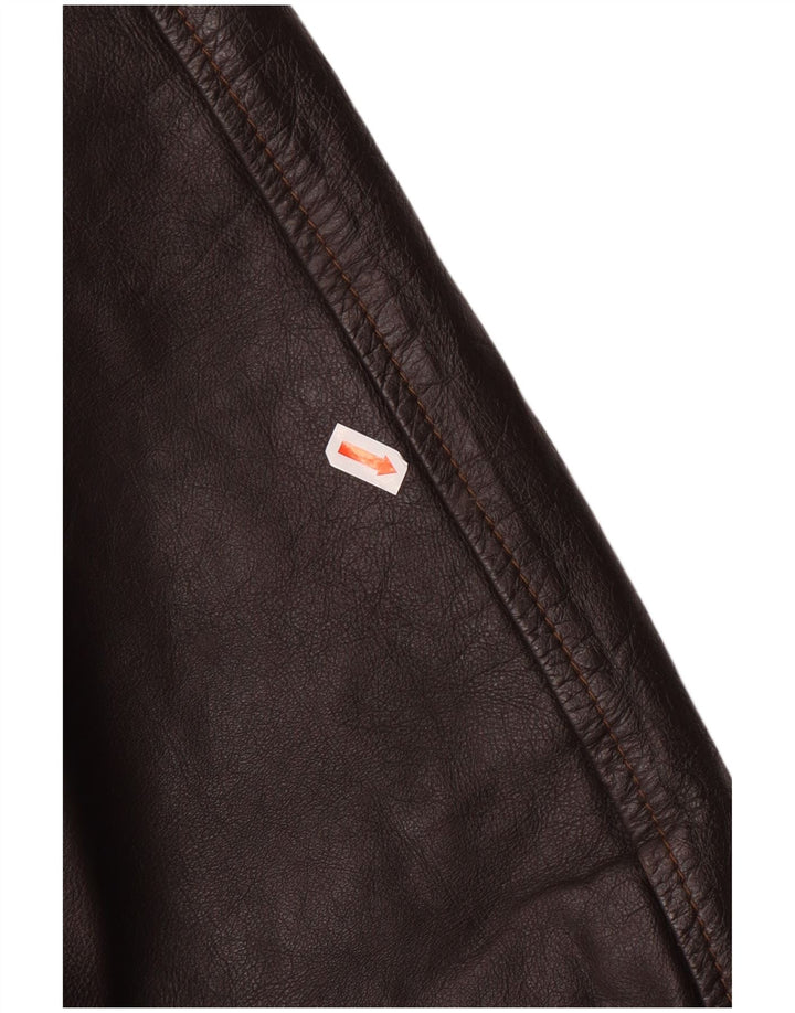 Jaqueta de couro masculina VINTAGE UK 42 XL couro marrom