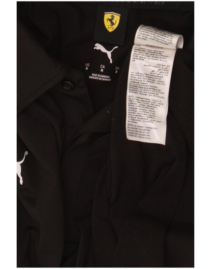 Camisa polo Puma Ferrari masculina média preta poliéster