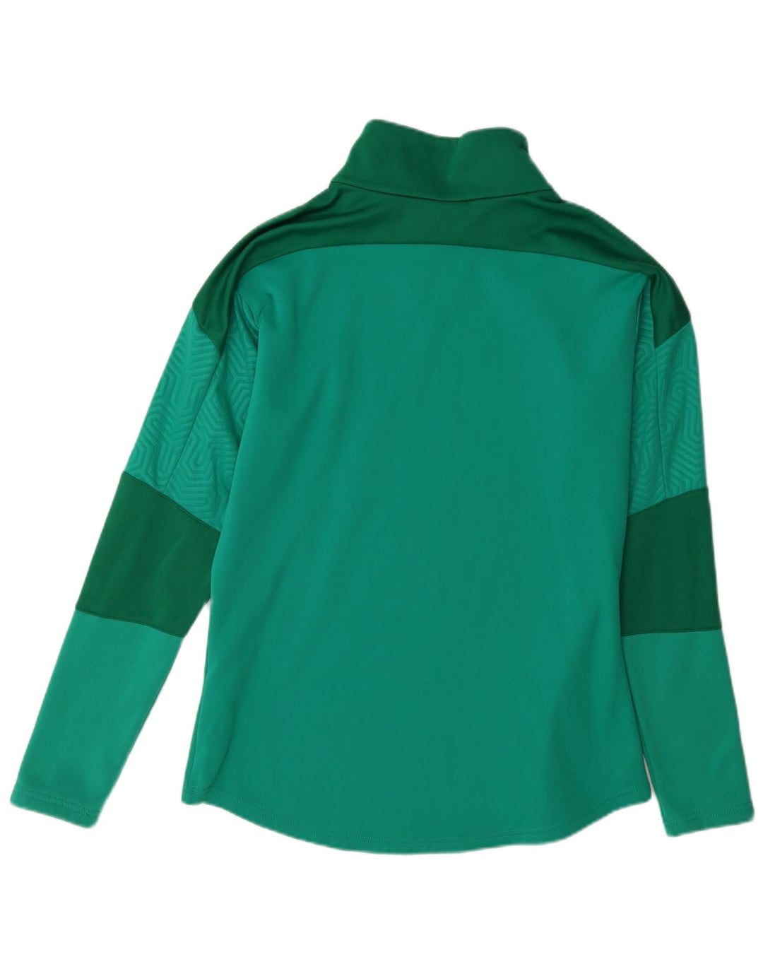 Suéter masculino Puma com zíper e gola em poliéster colorblock verde médio