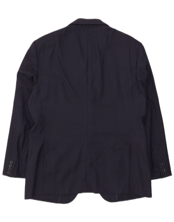 Jaqueta blazer masculina Massimo Dutti com 2 botões EU 54 XL azul marinho lã