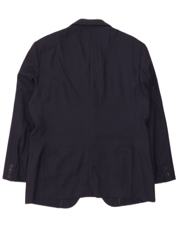 Jaqueta blazer masculina Massimo Dutti com 2 botões EU 54 XL azul marinho lã