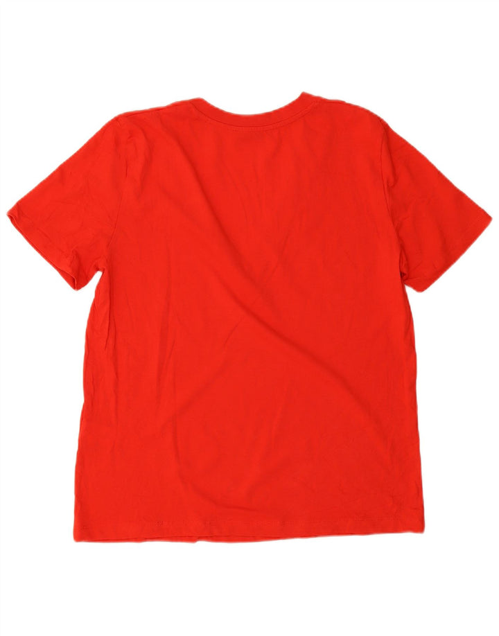 Zara Womens Oversized T-Shirt Top UK 10 Pequeno Algodão Vermelho