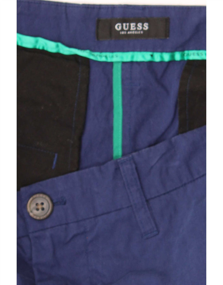 Guess Mens Chino Shorts W32 Médio Algodão Azul