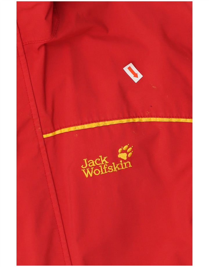 Jaqueta de chuva com capuz gráfico JACK WOLFSKIN para meninos 13-14 anos poliamida vermelha