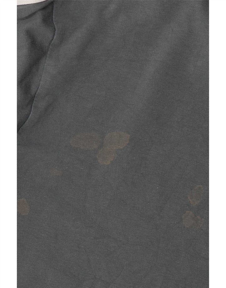 Top feminino Adidas manga comprida UK 16 grande algodão cinza
