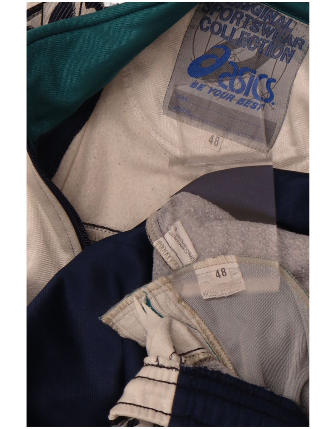 Asics Full Tracksuit feminino IT 48 XL azul marinho colorblock poliamida