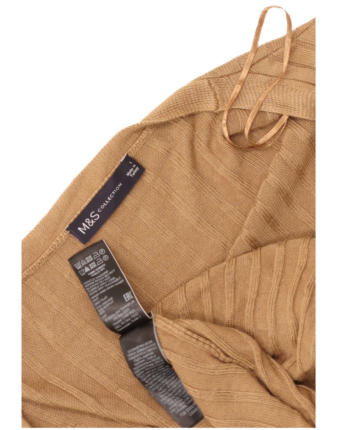 Suéter cardigã feminino Longline Marks & Spencer Reino Unido 16 grande marrom