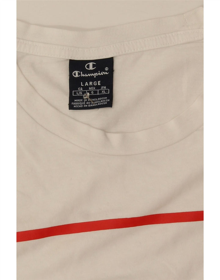 Camiseta masculina estampada Champion grande branca