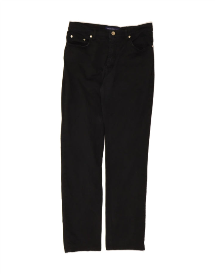 TRUSSARDI Womens Straight Casual Trousers W30 L32 Black Cotton Vintage Trussardi and Second-Hand Trussardi from Messina Hembry 