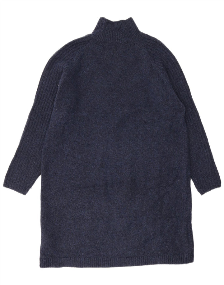 Zara Womens Jumper Dress UK 14 Médio Azul Marinho Acrílico
