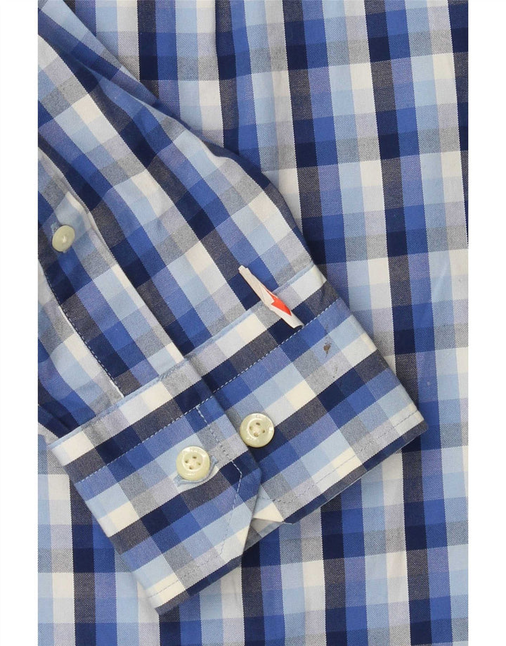 Camisa masculina Gant grande algodão xadrez azul