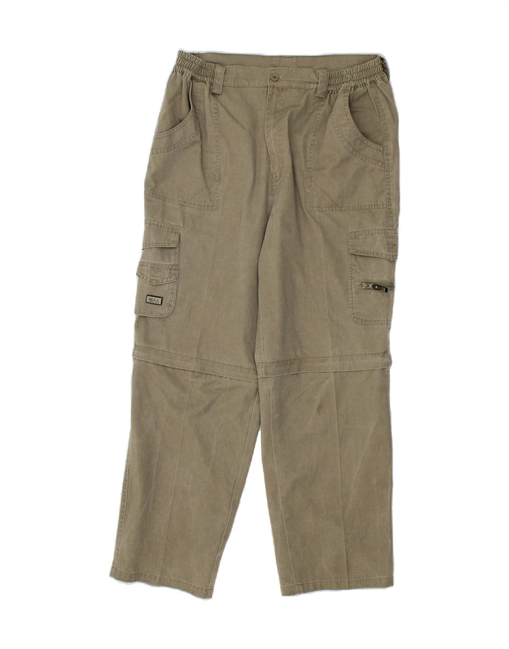 VINTAGE Womens Straight Cargo Trousers W34 L29 Khaki Vintage Vintage and Second-Hand Vintage from Messina Hembry 