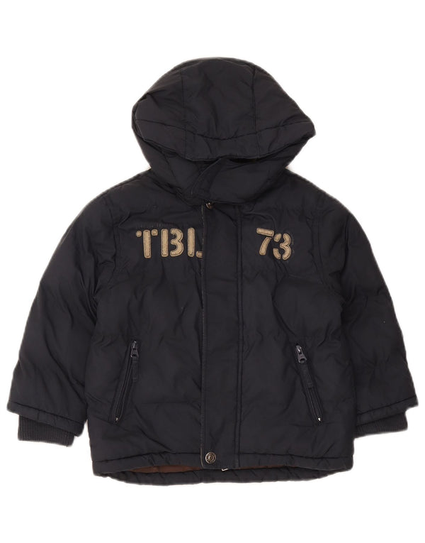 Casaco acolchoado com capuz gráfico Timberland Boys 3-4 anos azul marinho poliéster