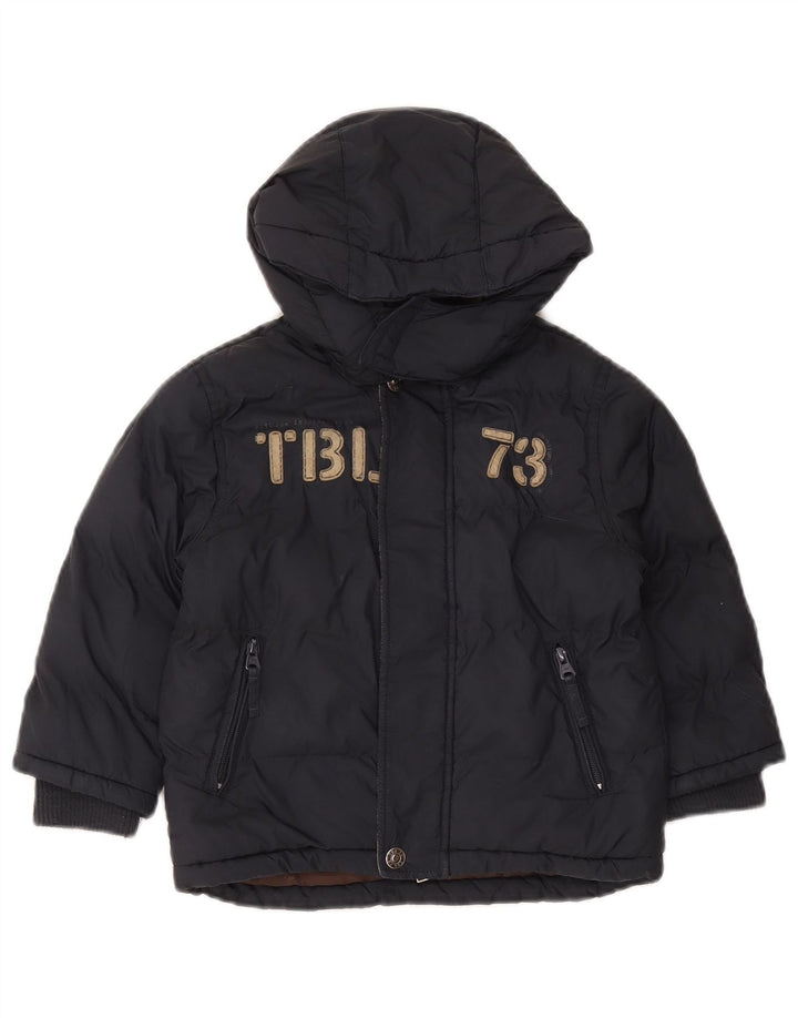 Casaco acolchoado com capuz gráfico Timberland Boys 3-4 anos azul marinho poliéster