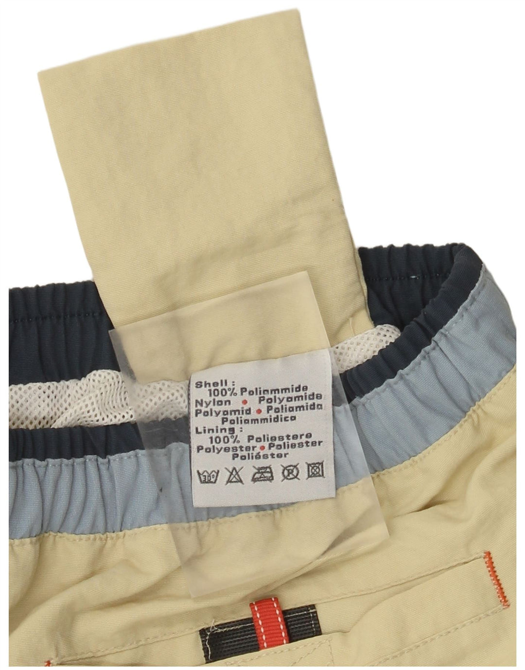 Shorts de natação masculino Kappa médio bege colorblock poliamida