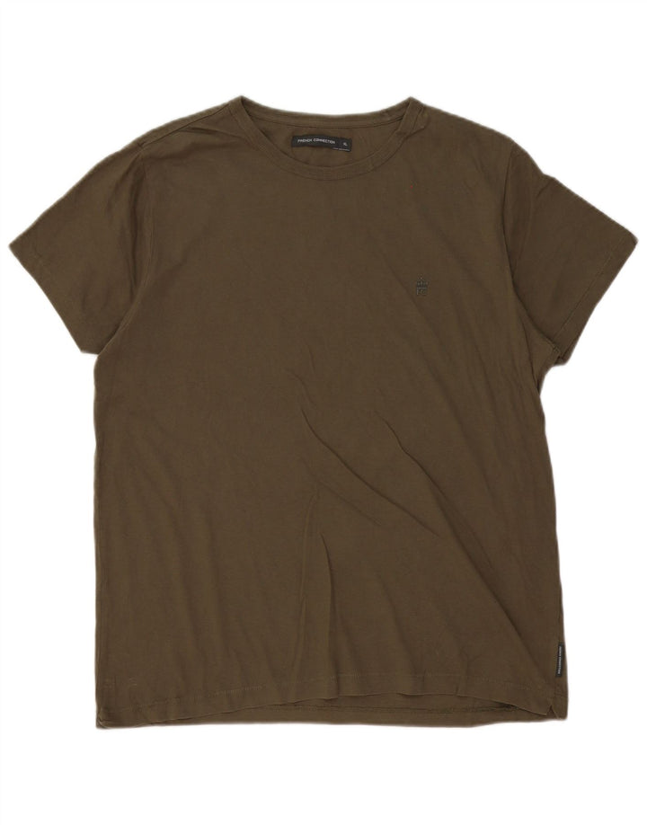 Camiseta masculina French Connection Top XL algodão cáqui