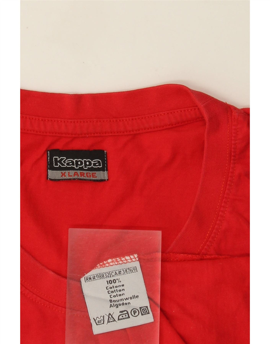 Kappa Mens Colete Top XL Algodão Vermelho