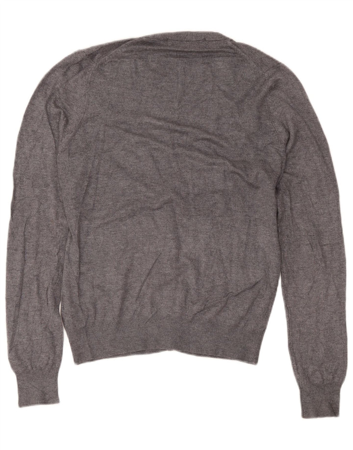 Suéter cardigã masculino Zara viscose cinza médio
