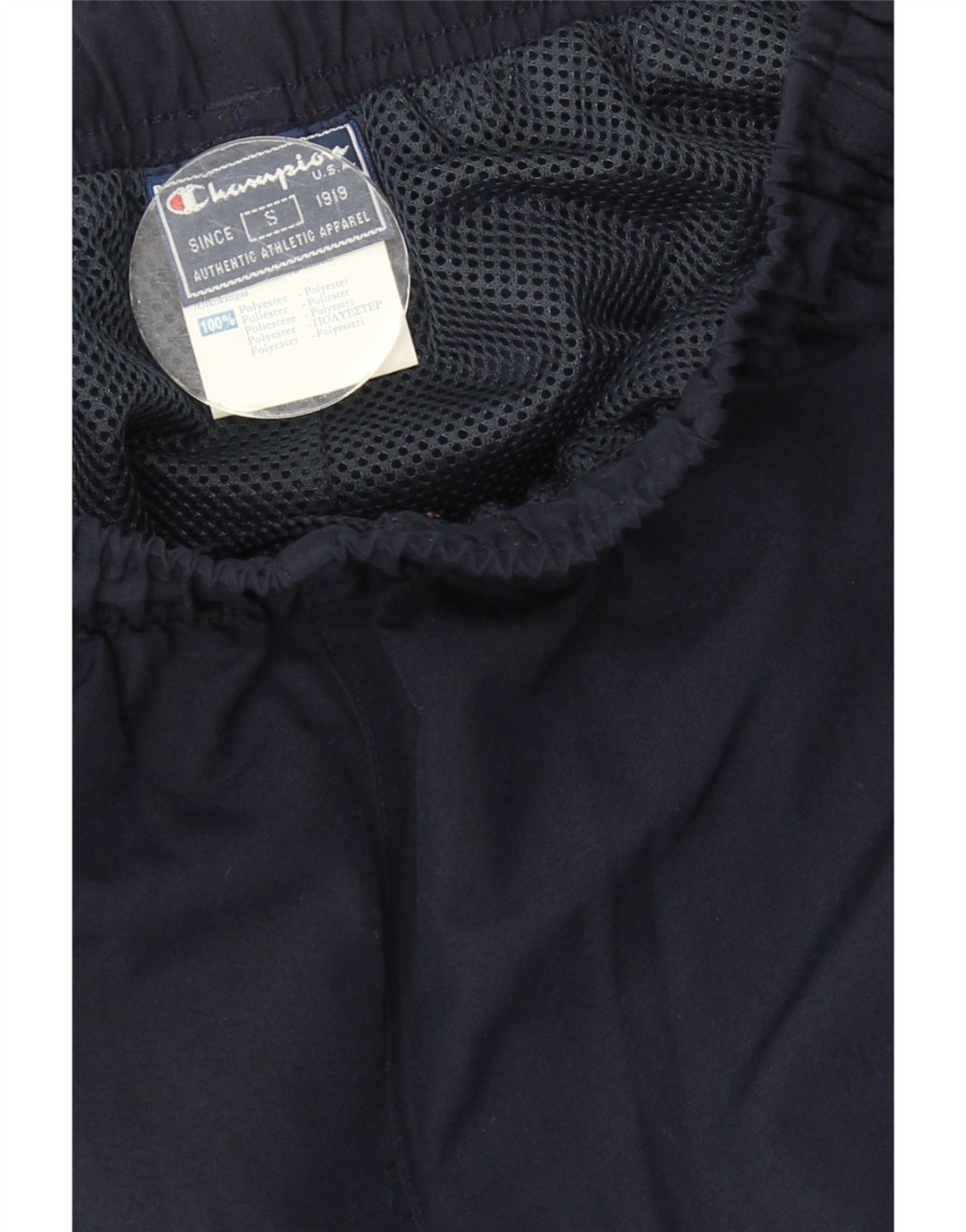 Calça corta-vento masculina Champion pequena azul marinho poliéster