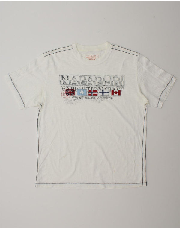 Camiseta masculina gráfica Napapijri XL algodão branco