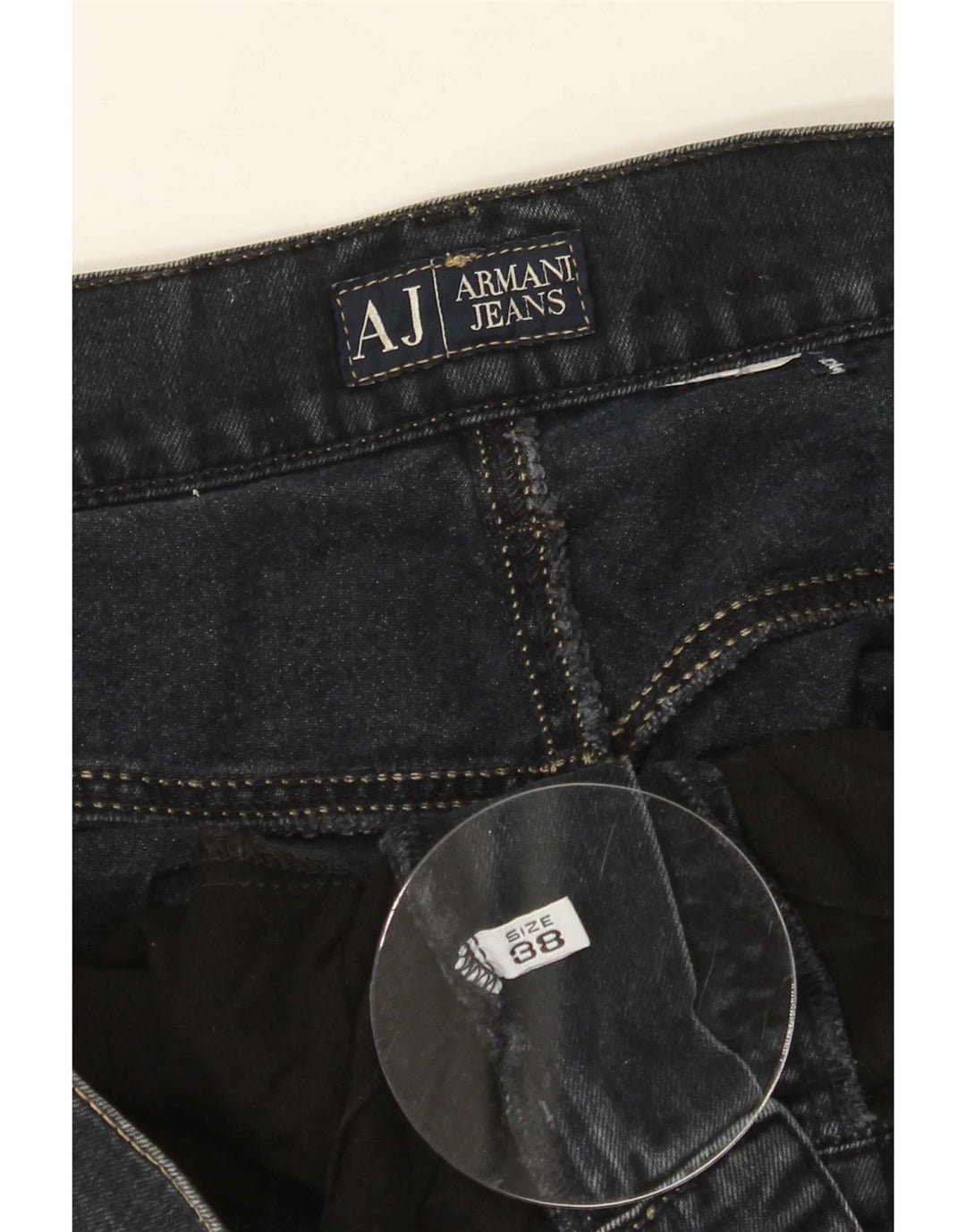 Armani Calça jeans reta masculina W38 L27 Azul marinho