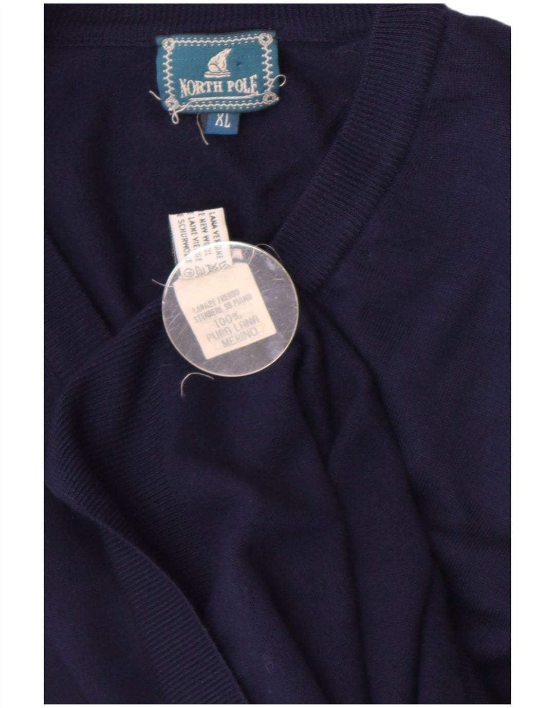 North Pole Mens Colete Regata XL Lã Azul Marinho