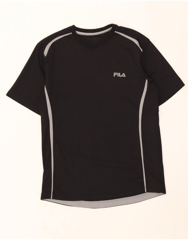 Camiseta masculina FILA Top médio preto colorblock poliéster
