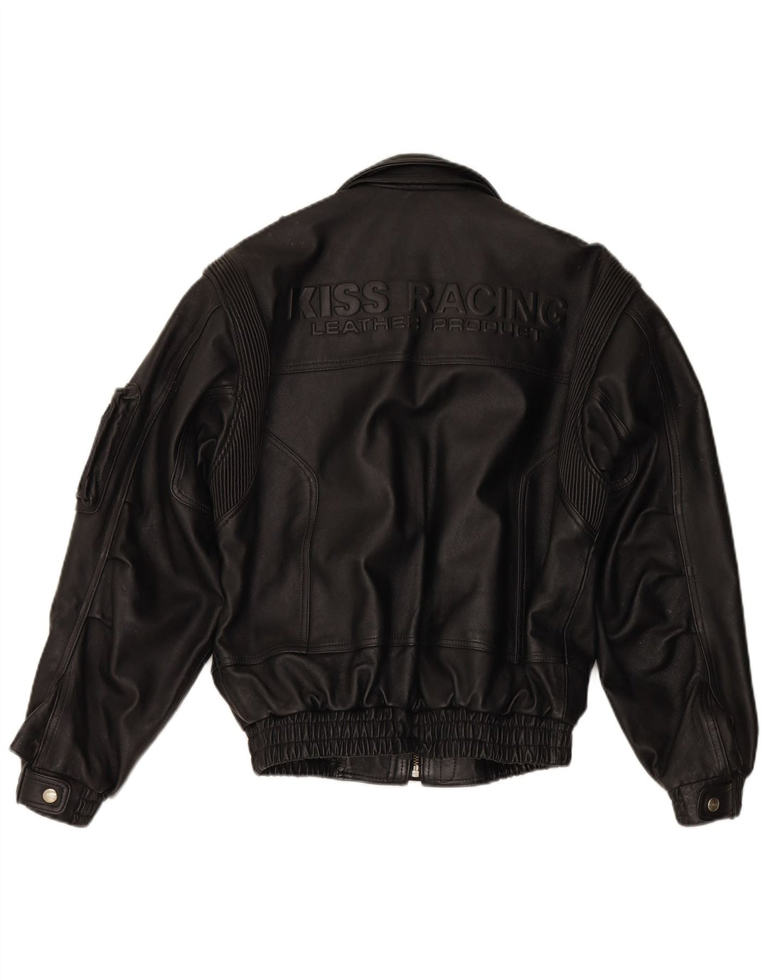 Jaqueta de corrida masculina de couro gráfico EUROX UK 40 grande couro preto