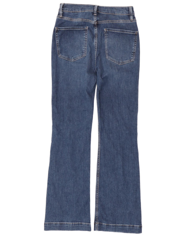 Calça jeans feminina Marks & Spencer UK 10 pequena W28 L31 azul algodão